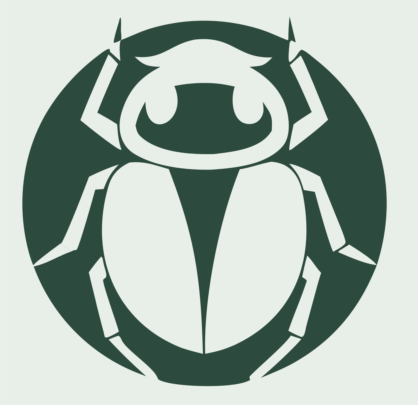 Scarab Circle Badge #e8efe9/#2d4a3e