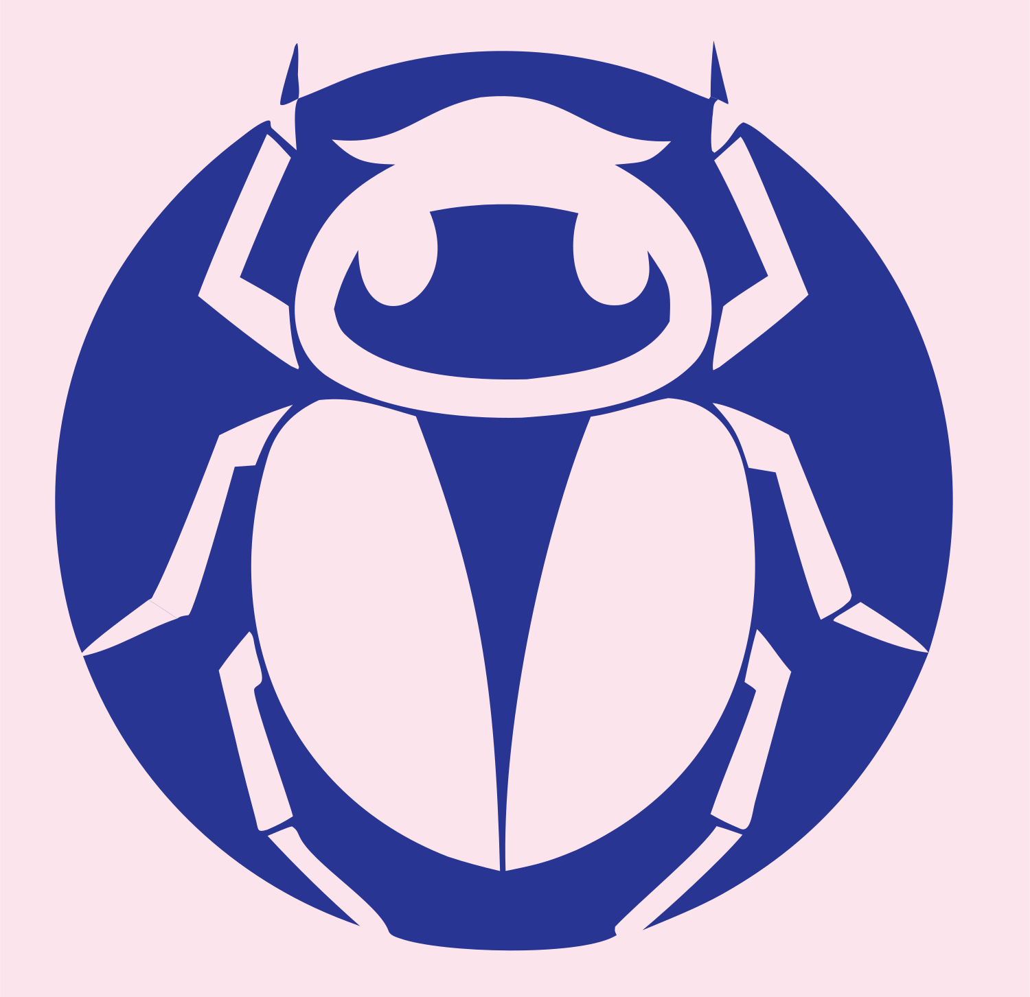 Scarab Circle Badge #fce4ec/#283593