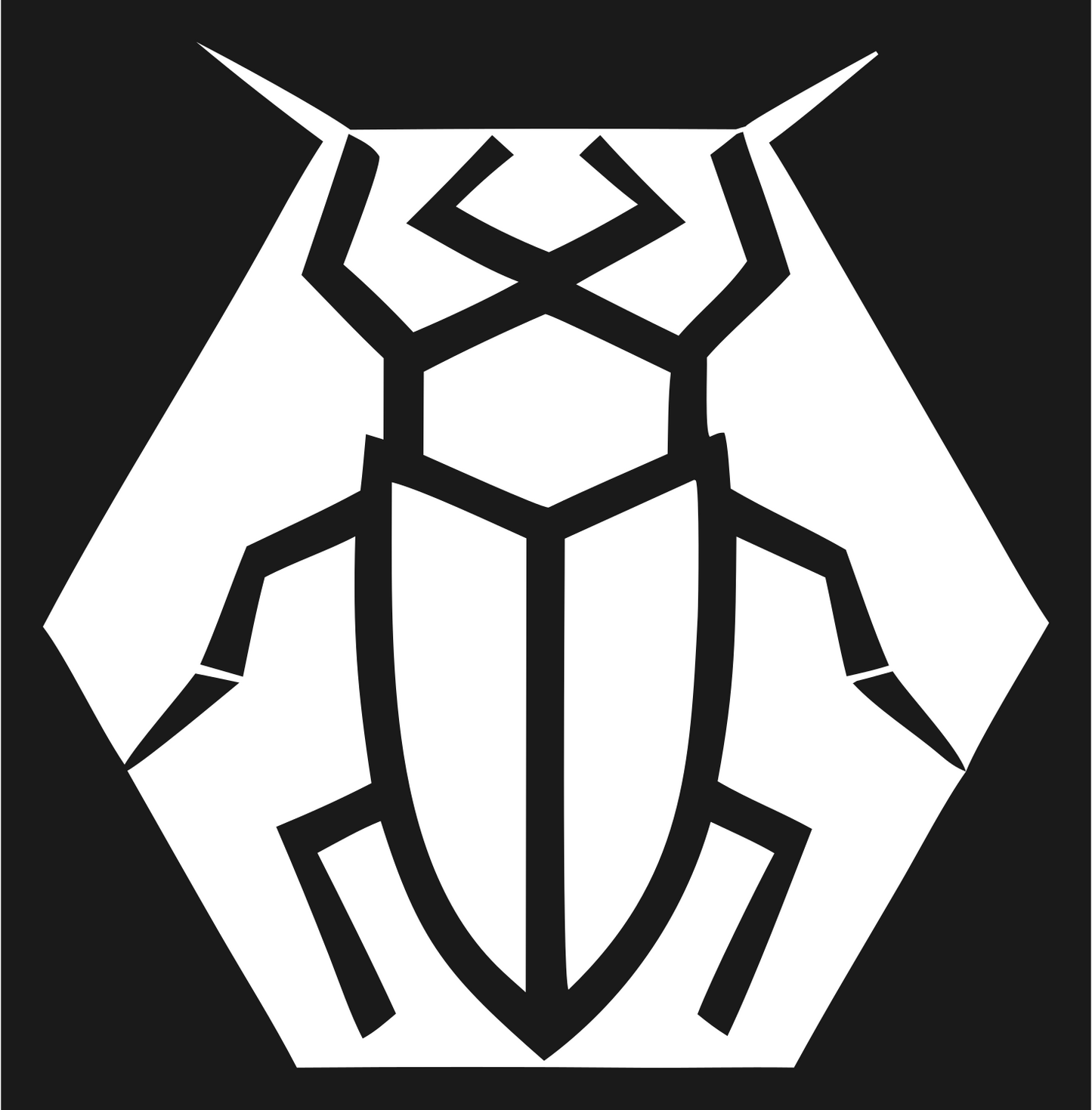 Geometric Cockroach Hexagon Badge #1a1a1a/#ffffff