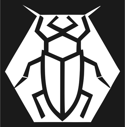 Geometric Cockroach Hexagon Badge #1a1a1a/#ffffff