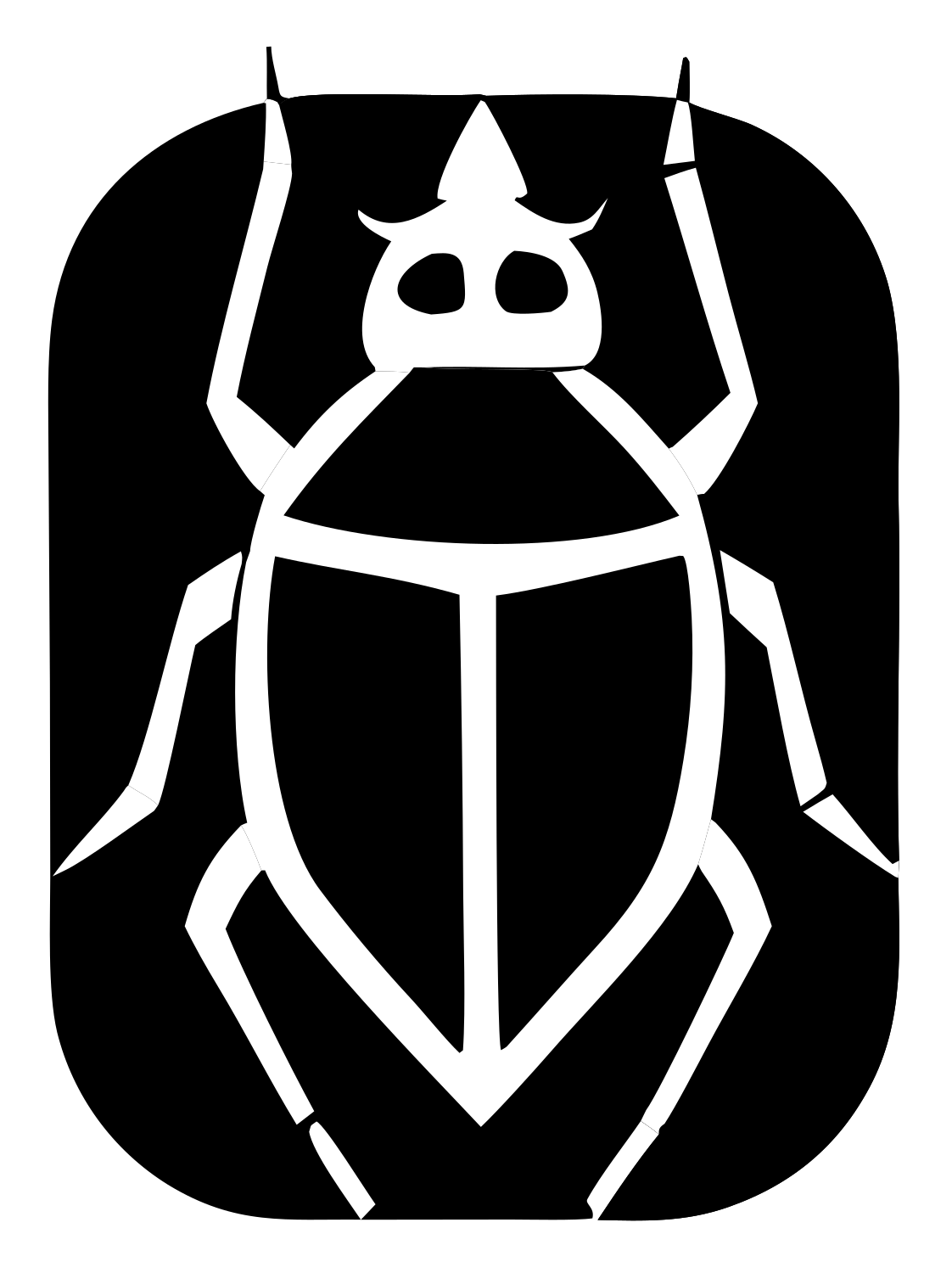 Negative Space Cockroach Badge #ffffff/#000000
