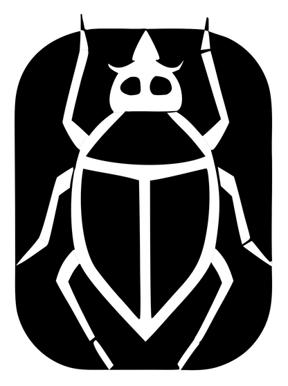 Negative Space Cockroach Badge #ffffff/#000000