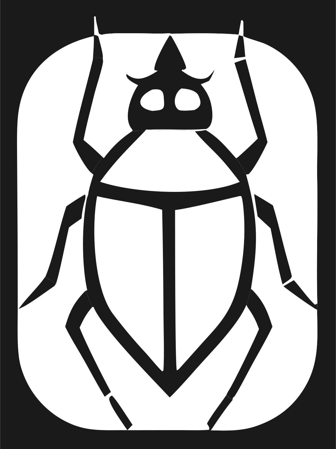 Negative Space Cockroach Badge #1a1a1a/#ffffff