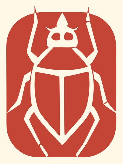 Negative Space Cockroach Badge #fff8e7/#c44536