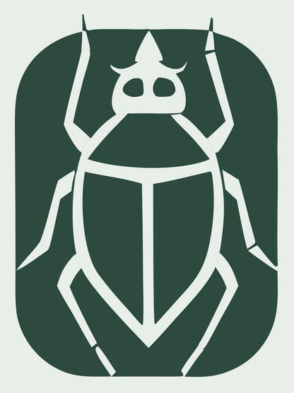 Negative Space Cockroach Badge #e8efe9/#2d4a3e
