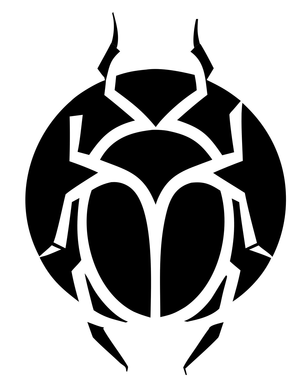 Negative Space Beetle Circle Emblem #ffffff/#000000