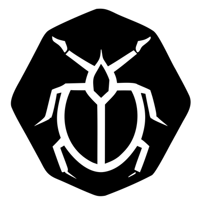 Beetle Octagon Negative Space Badge #ffffff/#000000