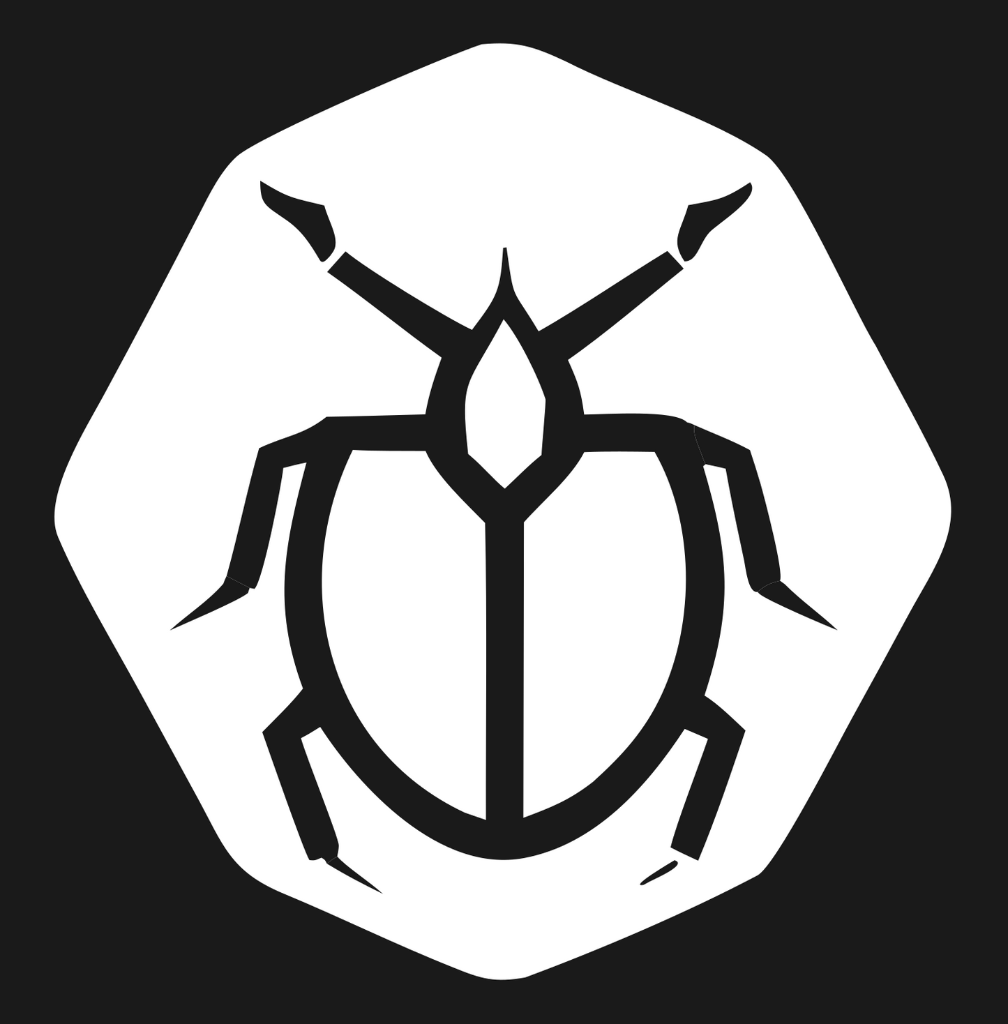 Beetle Octagon Negative Space Badge #1a1a1a/#ffffff