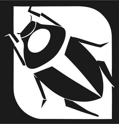 Negative Space Cockroach Icon #1a1a1a/#ffffff