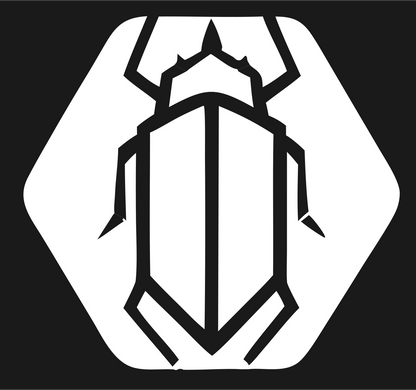 Negative Space Beetle Hexagon Badge #1a1a1a/#ffffff
