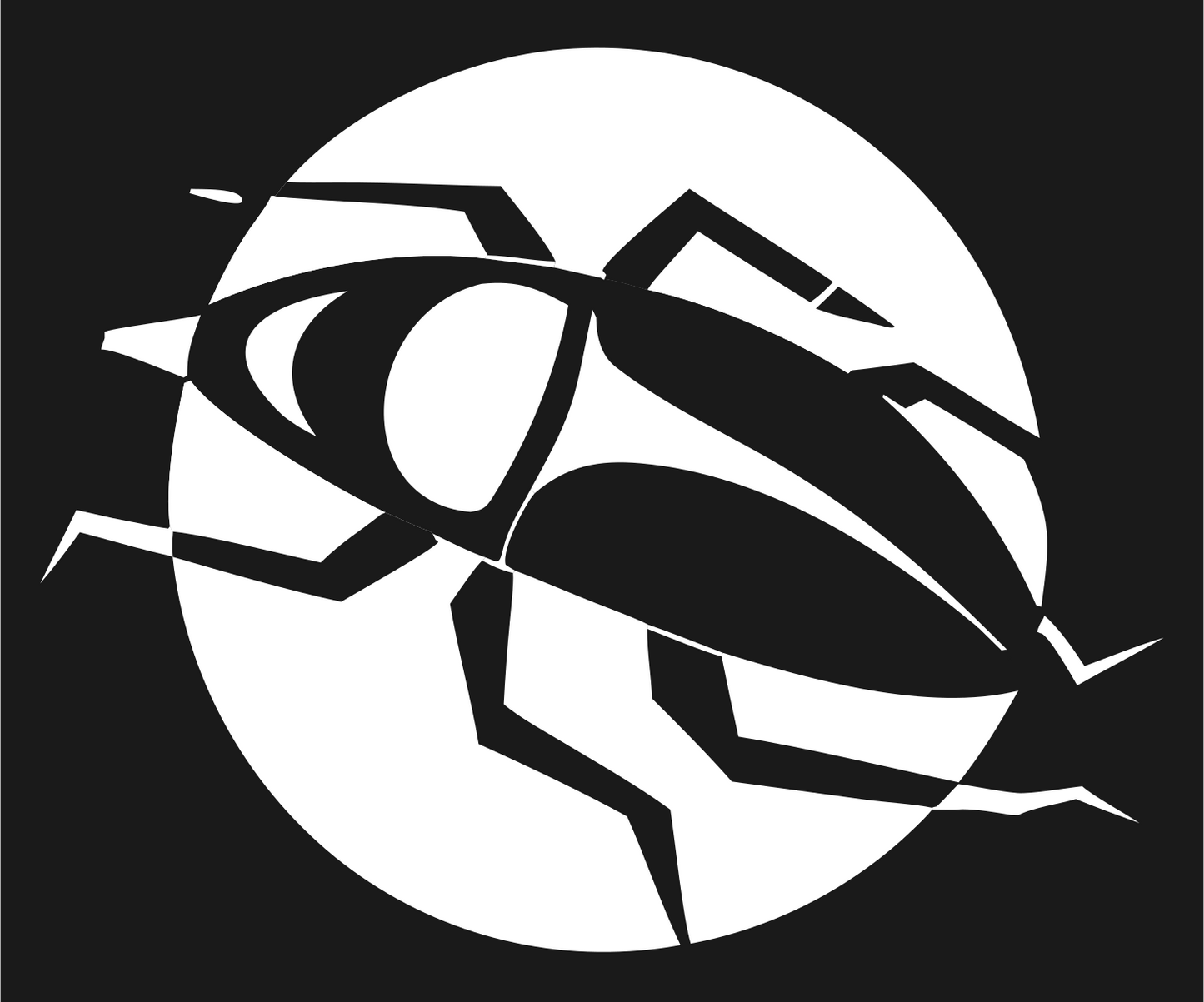 Negative Space Cockroach Circle Logo #1a1a1a/#ffffff