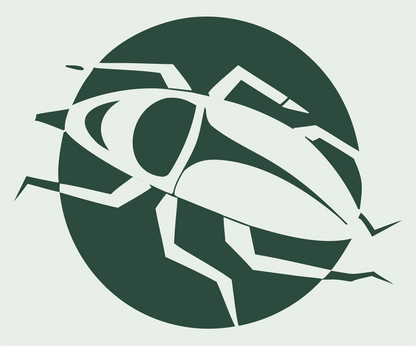 Negative Space Cockroach Circle Logo #e8efe9/#2d4a3e