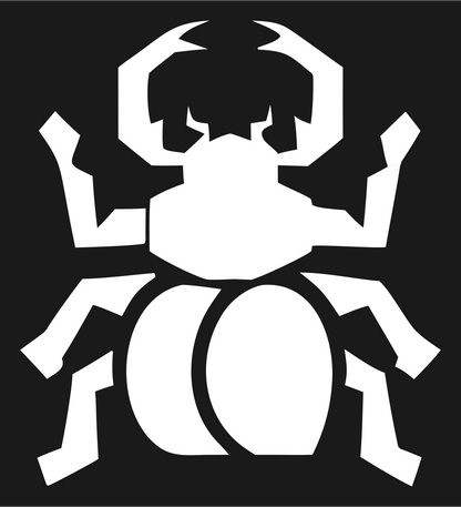 Blocky Stag Beetle Badge #1a1a1a/#ffffff