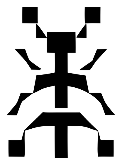 Blocky Beetle Pixel Mark #ffffff/#000000