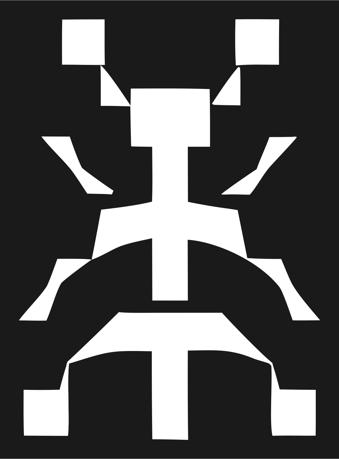 Blocky Beetle Pixel Mark #1a1a1a/#ffffff