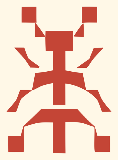 Blocky Beetle Pixel Mark #fff8e7/#c44536