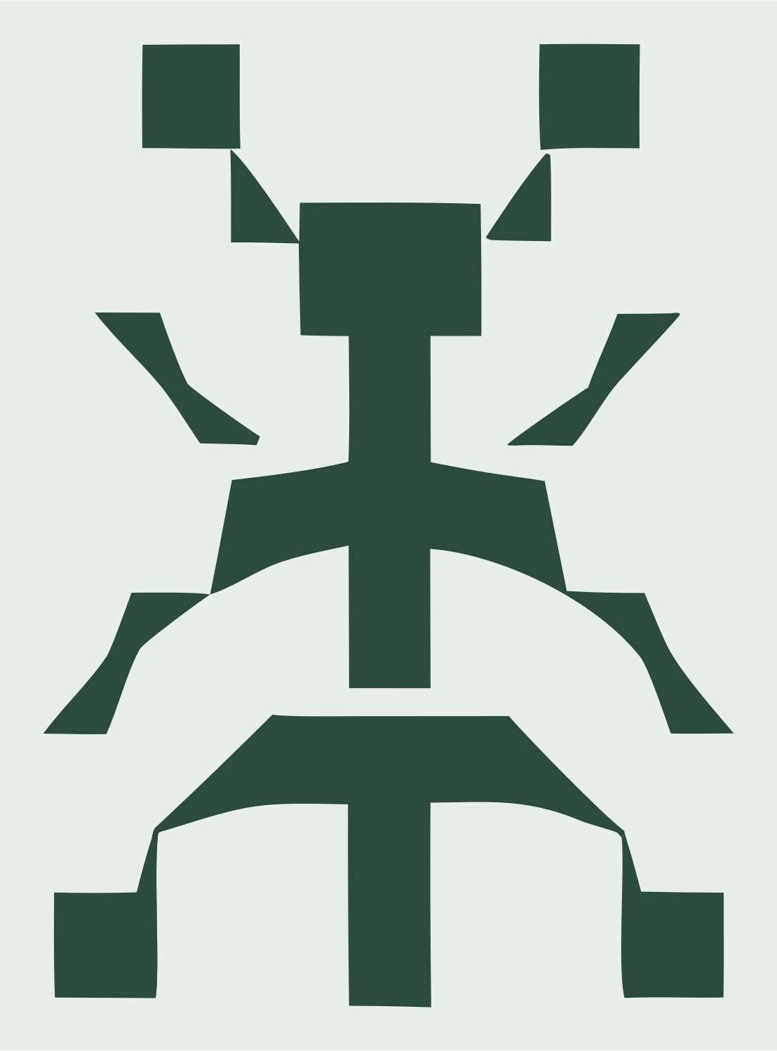 Blocky Beetle Pixel Mark #e8efe9/#2d4a3e