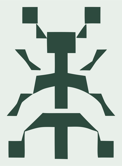 Blocky Beetle Pixel Mark #e8efe9/#2d4a3e