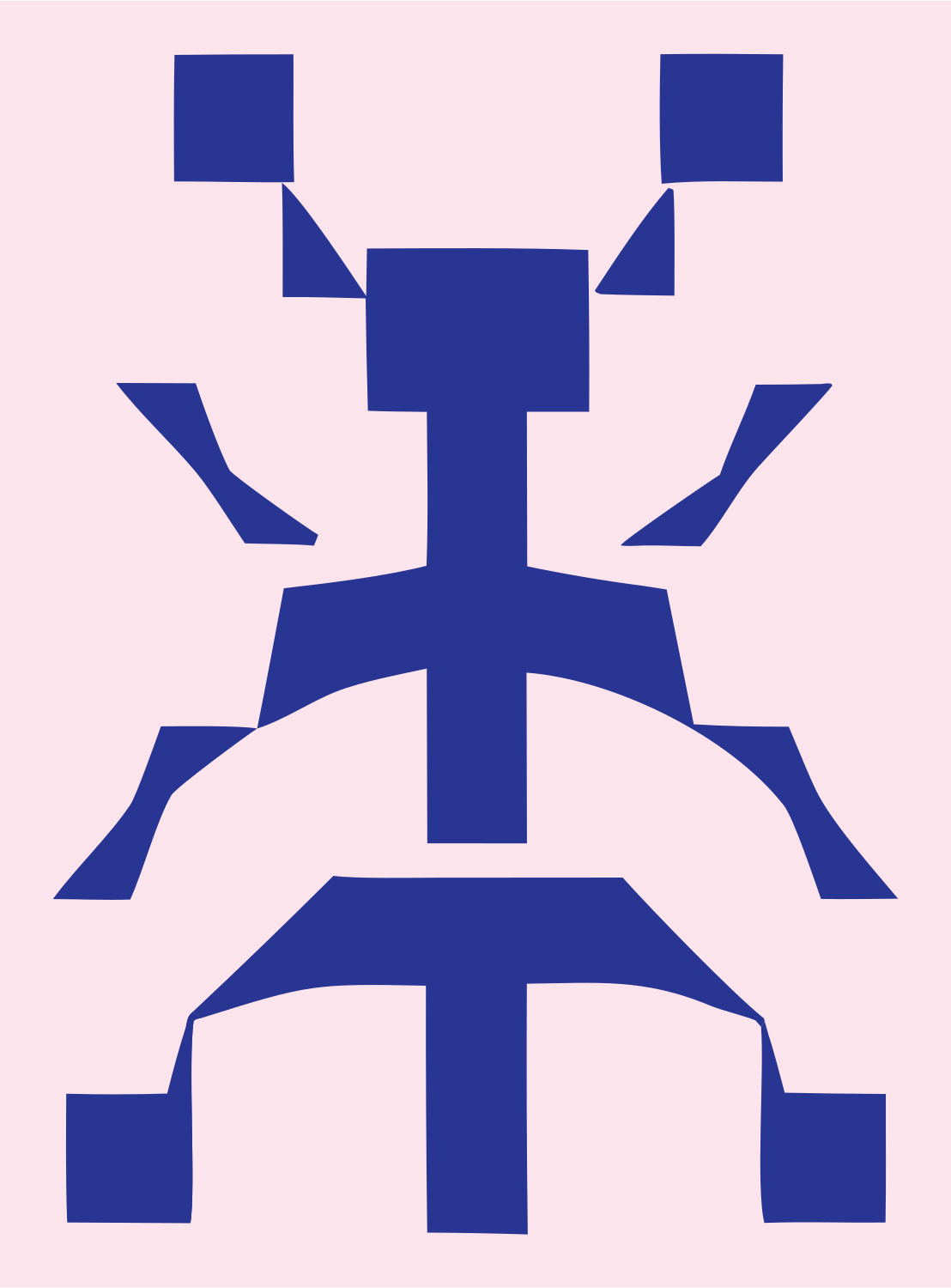 Blocky Beetle Pixel Mark #fce4ec/#283593