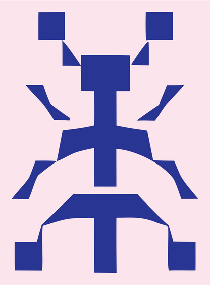 Blocky Beetle Pixel Mark #fce4ec/#283593