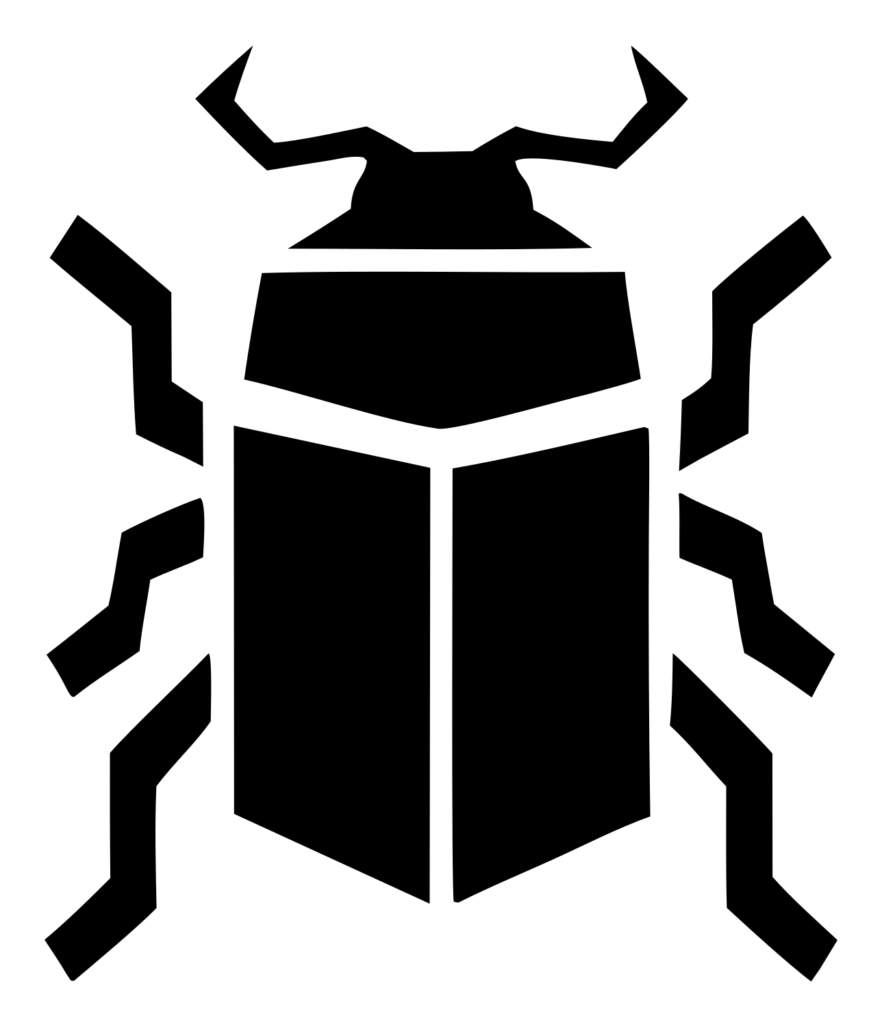 Chunky Scarab Beetle Logo #ffffff/#000000