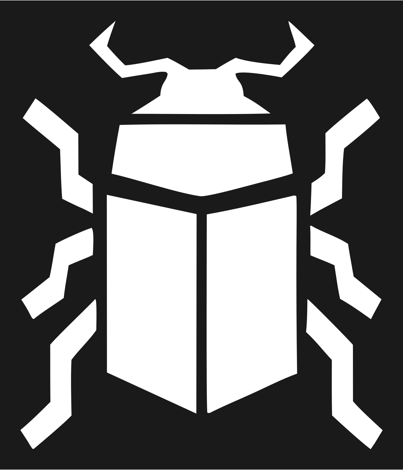 Chunky Scarab Beetle Logo #1a1a1a/#ffffff