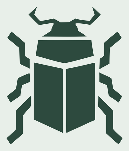Chunky Scarab Beetle Logo #e8efe9/#2d4a3e