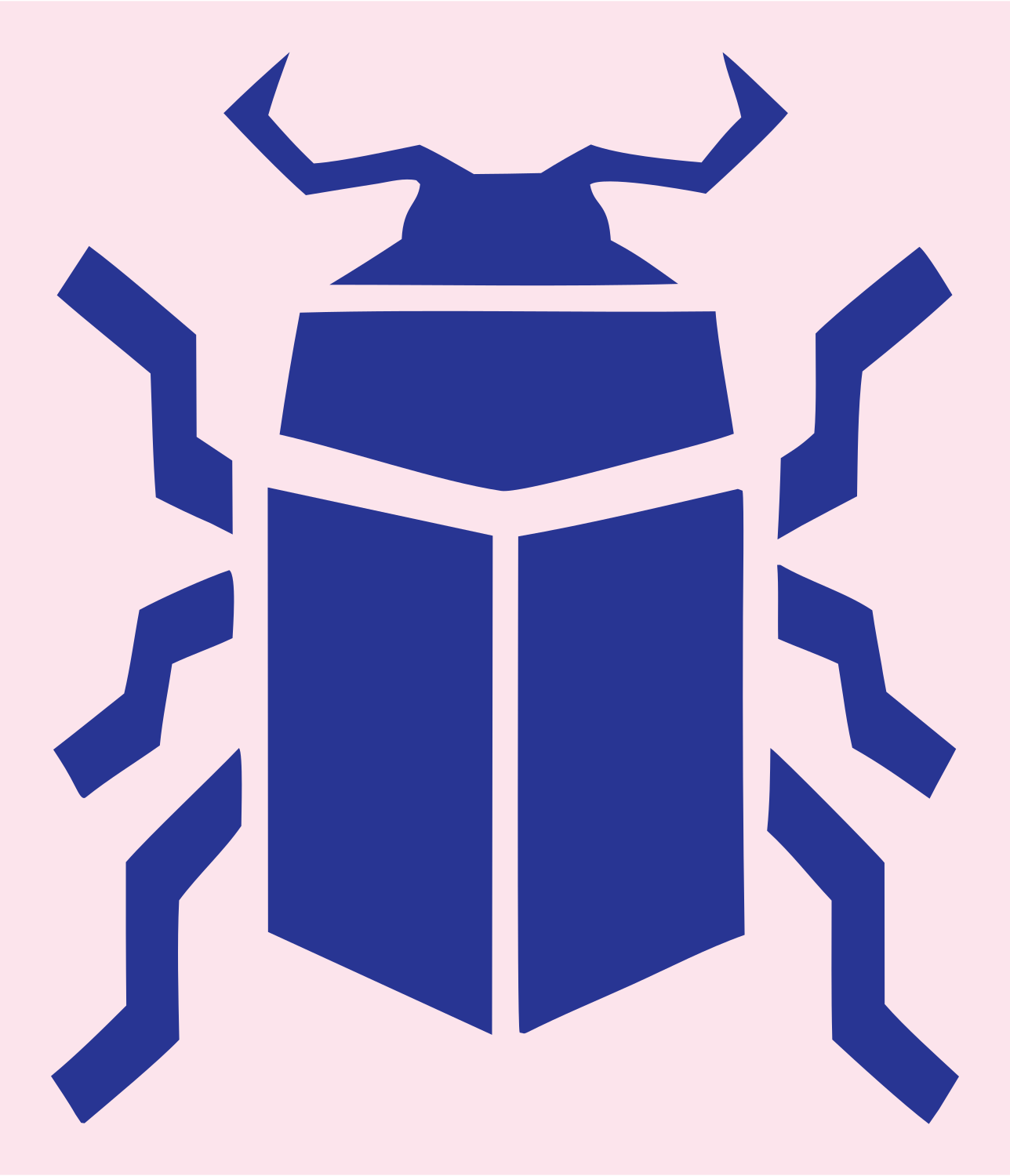 Chunky Scarab Beetle Logo #fce4ec/#283593