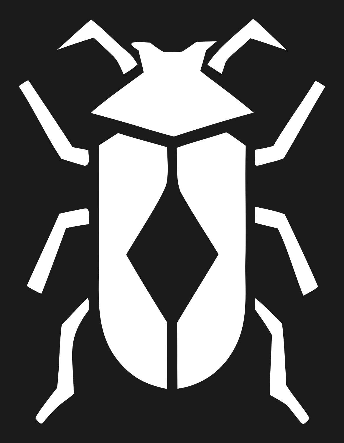 Geometric Beetle Diamond Crest #1a1a1a/#ffffff