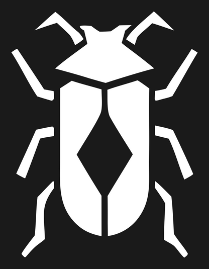 Geometric Beetle Diamond Crest #1a1a1a/#ffffff