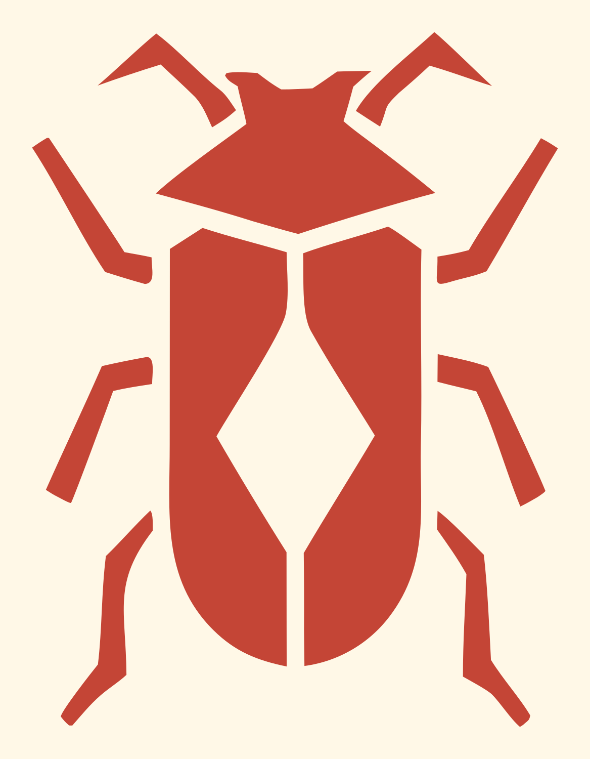 Geometric Beetle Diamond Crest #fff8e7/#c44536