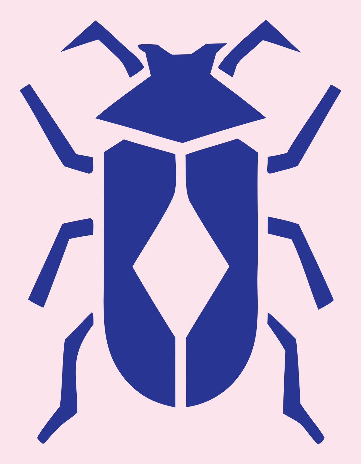 Geometric Beetle Diamond Crest #fce4ec/#283593