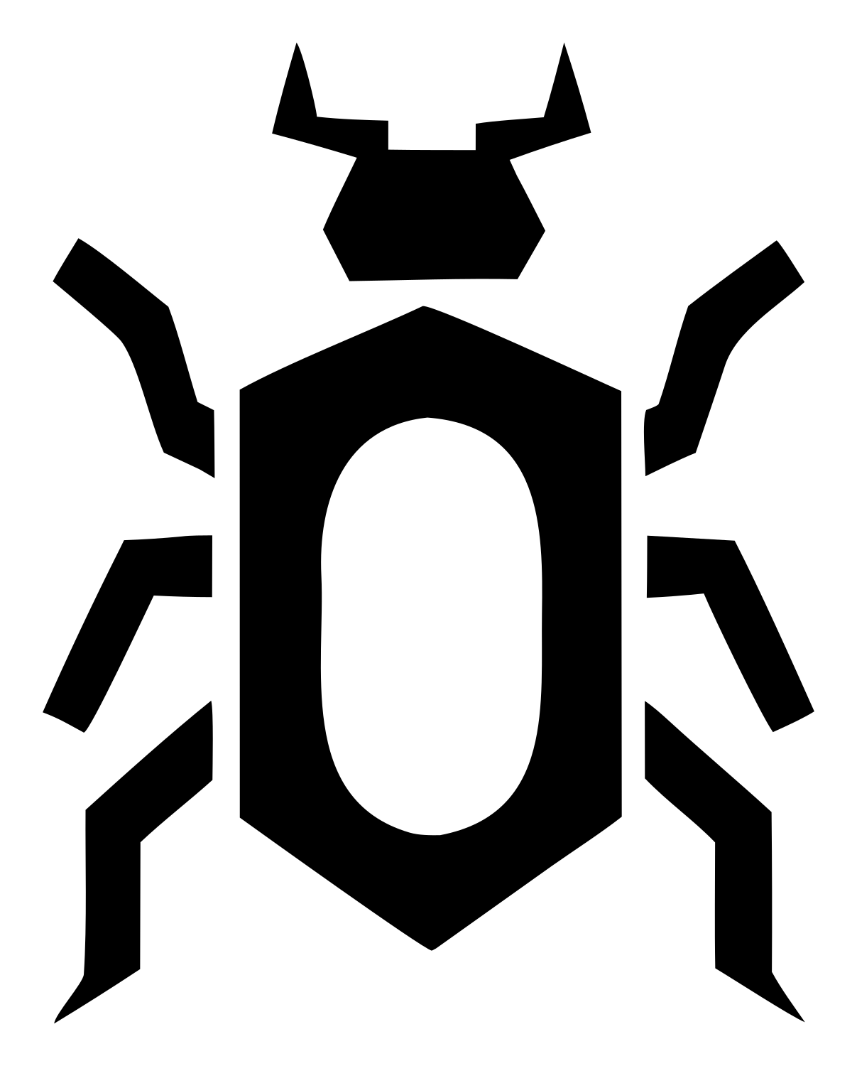 Heavy Beetle Six-Leg Icon #ffffff/#000000