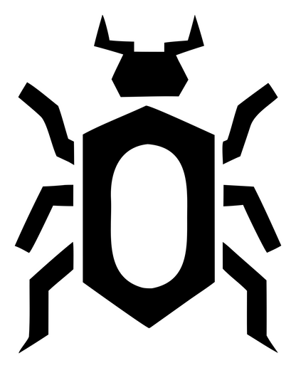 Heavy Beetle Six-Leg Icon #ffffff/#000000