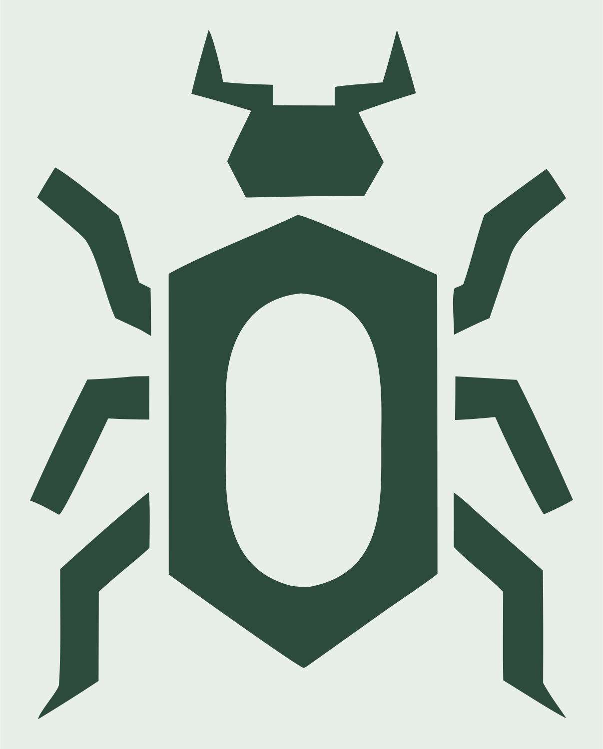 Heavy Beetle Six-Leg Icon #e8efe9/#2d4a3e