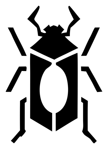 Heavy Beetle Negative Space Logo #ffffff/#000000