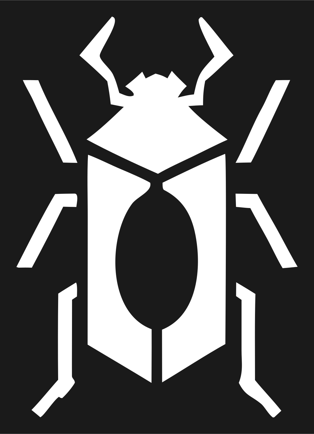 Heavy Beetle Negative Space Logo #1a1a1a/#ffffff