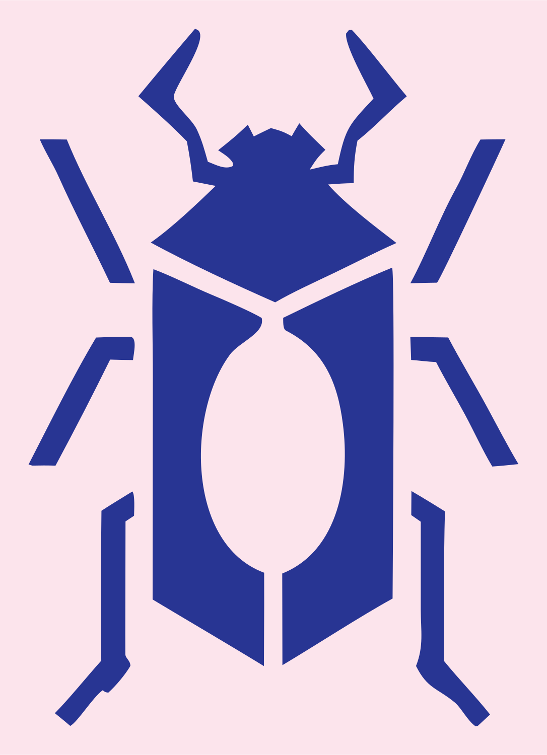 Heavy Beetle Negative Space Logo #fce4ec/#283593