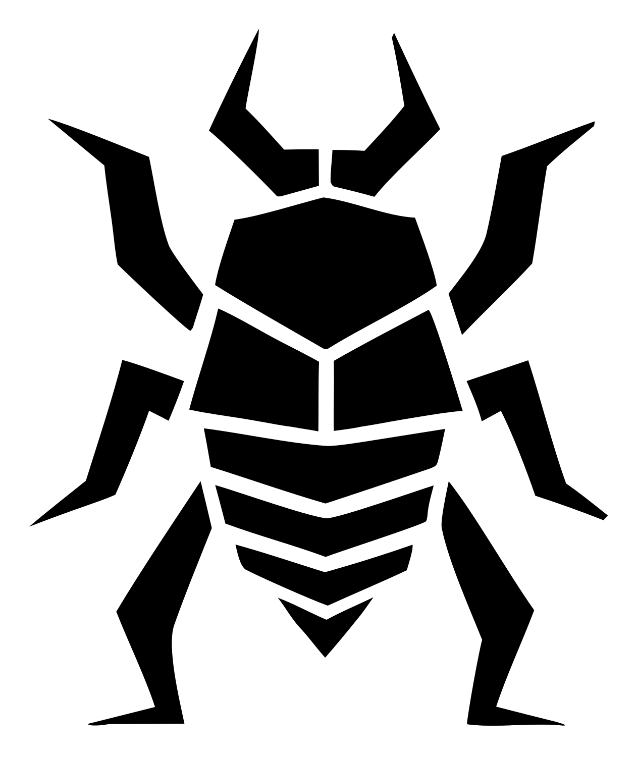 Heavy Cockroach Segmented Badge #ffffff/#000000