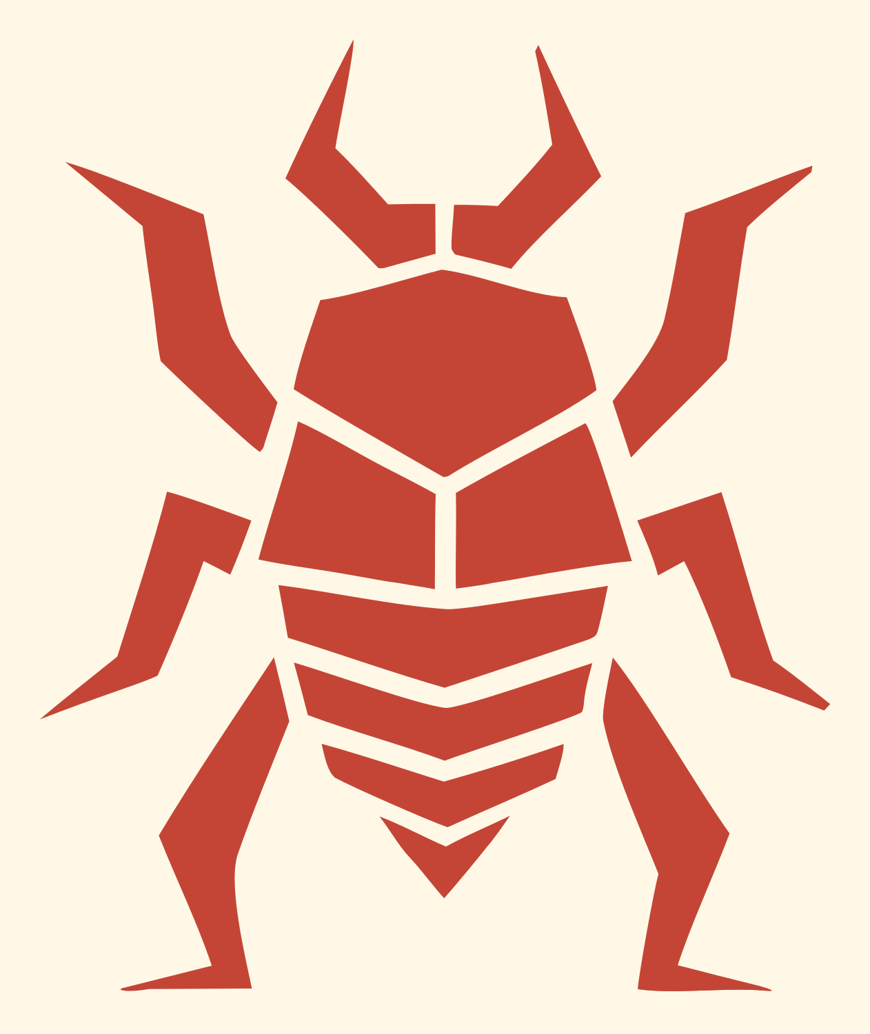 Heavy Cockroach Segmented Badge #fff8e7/#c44536