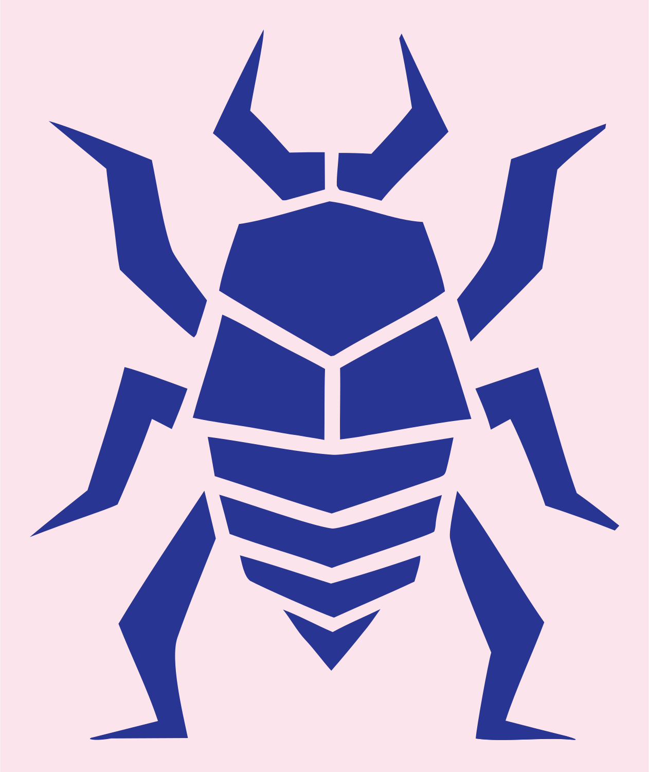 Heavy Cockroach Segmented Badge #fce4ec/#283593