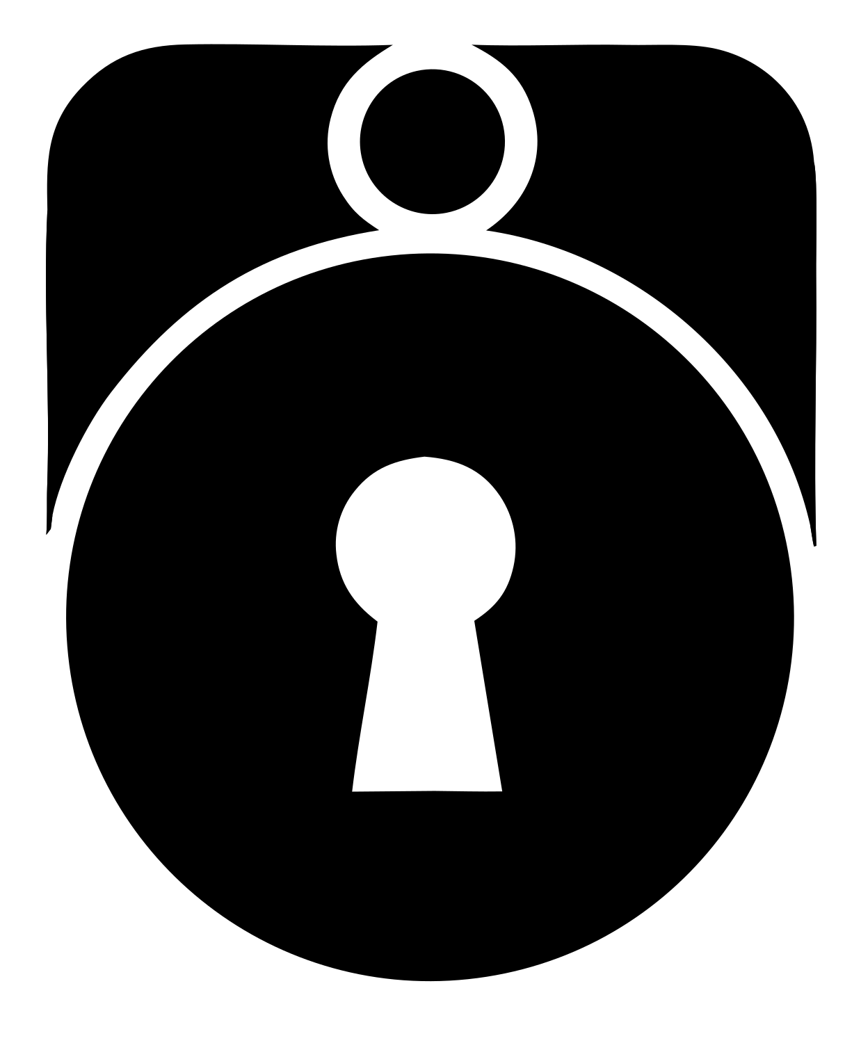 Bold Padlock Keyhole Badge #ffffff/#000000