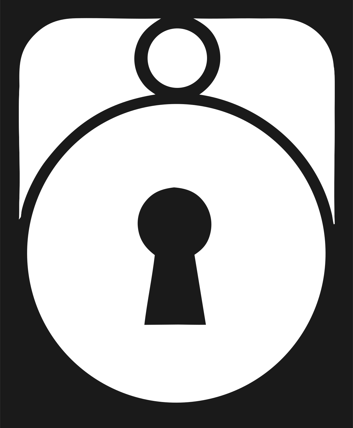 Bold Padlock Keyhole Badge #1a1a1a/#ffffff