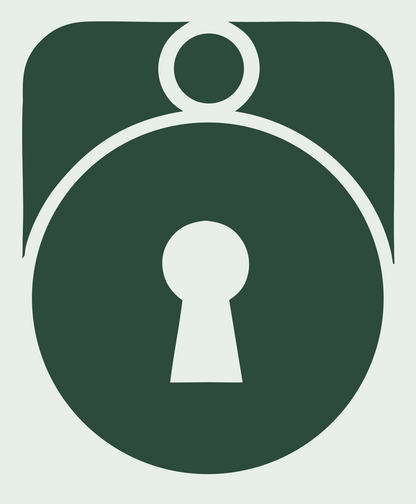 Bold Padlock Keyhole Badge #e8efe9/#2d4a3e