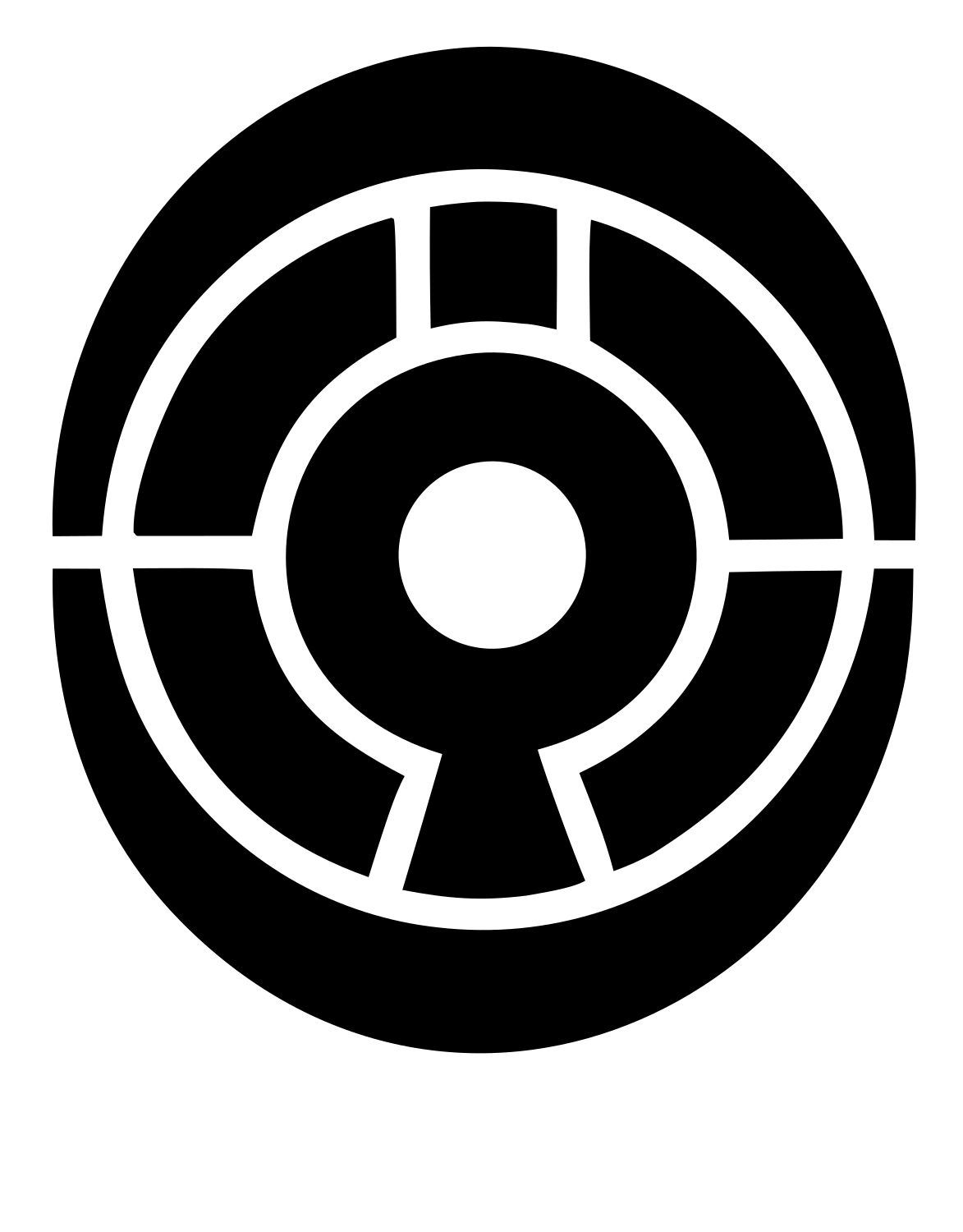 Bold Circular Shield Emblem #ffffff/#000000