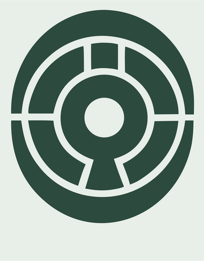 Bold Circular Shield Emblem #e8efe9/#2d4a3e