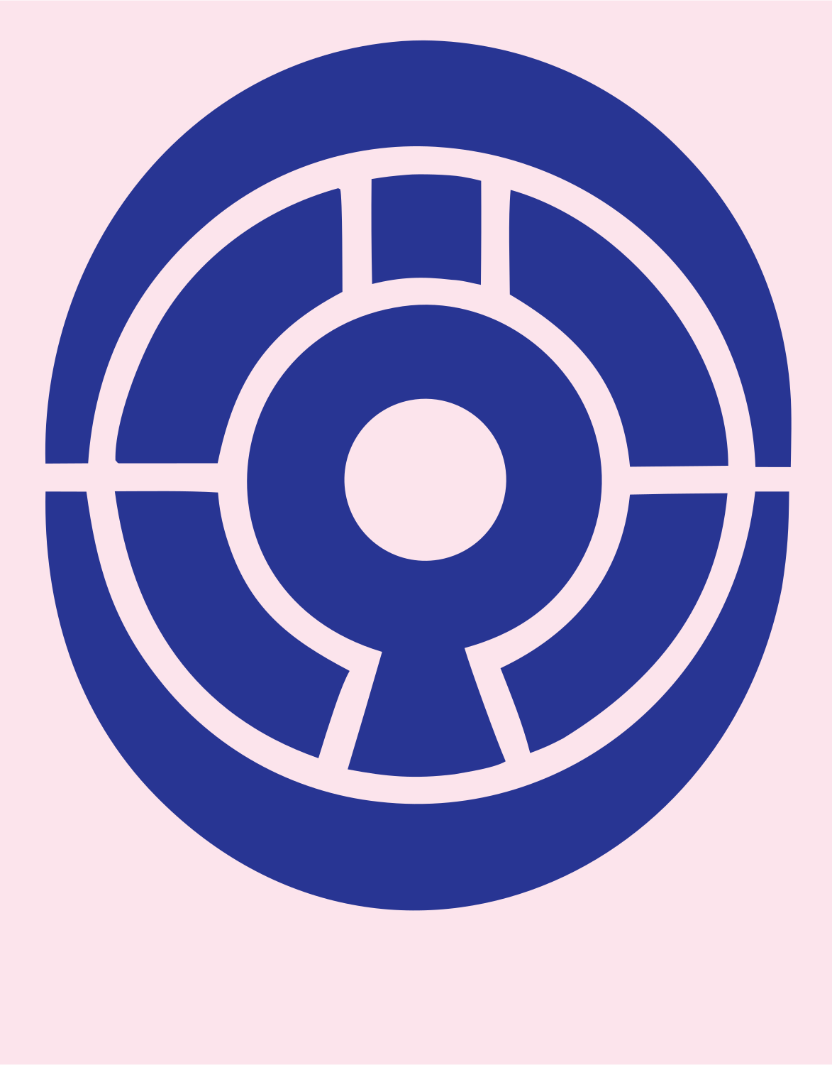 Bold Circular Shield Emblem #fce4ec/#283593