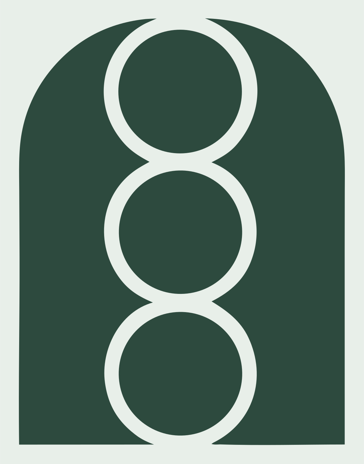 Geometric Padlock Arch Logo #e8efe9/#2d4a3e