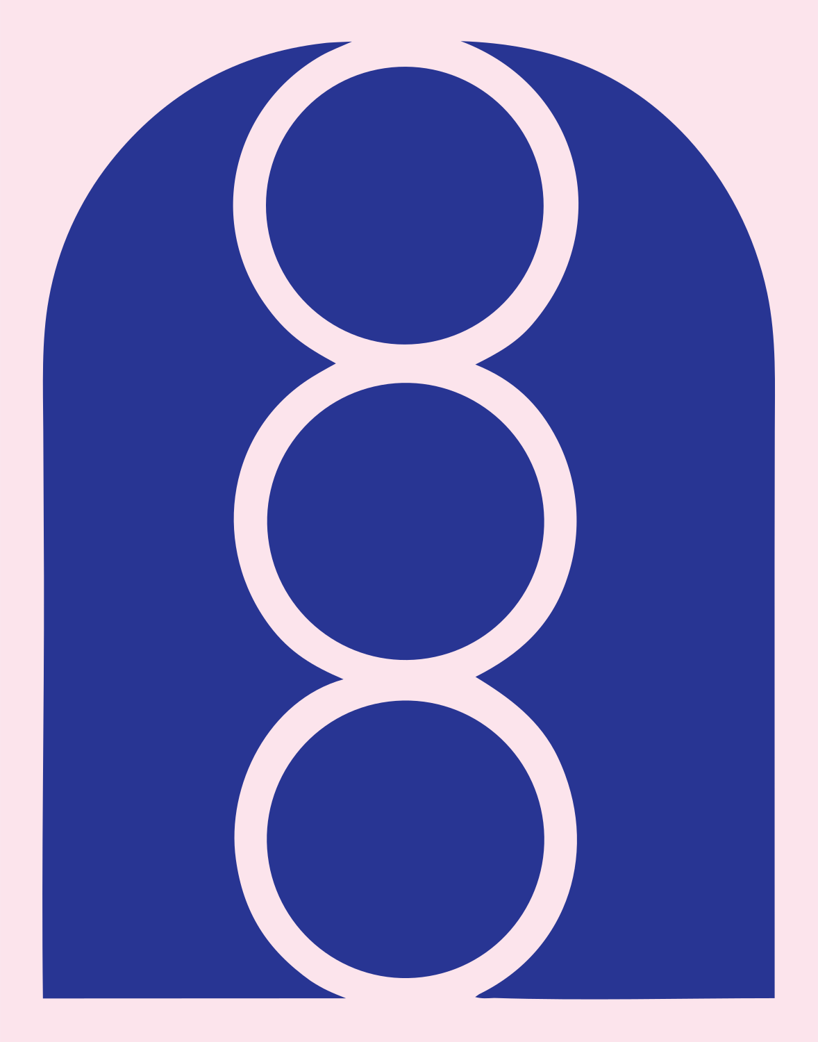 Geometric Padlock Arch Logo #fce4ec/#283593