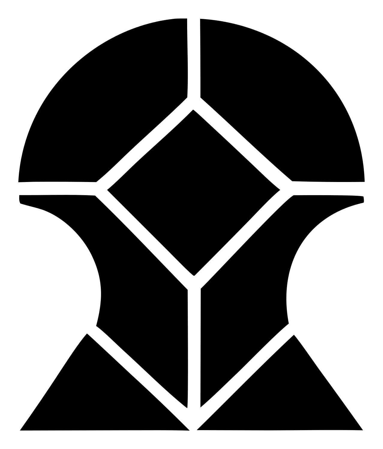 Geometric Padlock Shackle Mark #ffffff/#000000